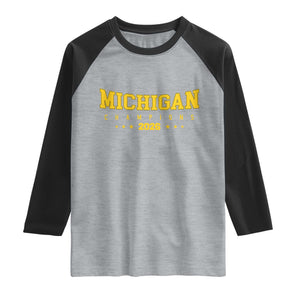 Michigan 2026 Basketball Victory Raglan Shirt Champions Pride Fan Gift TS12 Heather Gray Black Print Your Wear