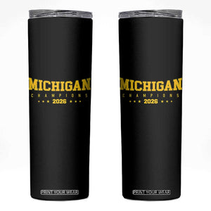 Michigan 2026 Basketball Victory Skinny Tumbler Champions Pride Fan Gift TS12 Black Print Your Wear