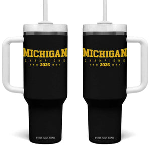 Michigan 2026 Basketball Victory Tumbler With Handle Champions Pride Fan Gift TS12 One Size: 40 oz Black Print Your Wear