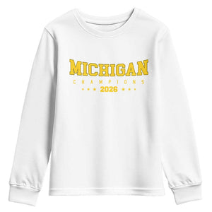 Michigan 2026 Basketball Victory Youth Sweatshirt Champions Pride Fan Gift TS12 White Print Your Wear