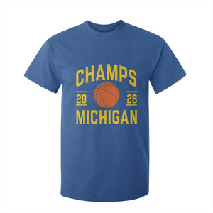 Michigan Hoops Champions Graphic T Shirt For Kid 2026 Basketball Victory Pride TS12 Royal Blue Print Your Wear
