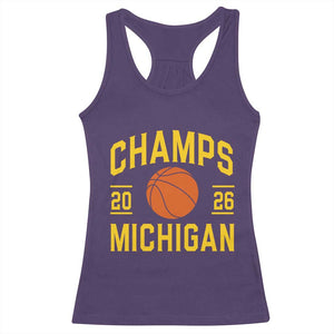 Michigan Hoops Champions Graphic Racerback Tank Top 2026 Basketball Victory Pride TS12 Purple Print Your Wear