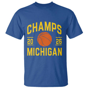 Michigan Hoops Champions Graphic T Shirt 2026 Basketball Victory Pride TS12 Royal Blue Print Your Wear