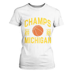 Michigan Hoops Champions Graphic T Shirt For Women 2026 Basketball Victory Pride TS12 White Print Your Wear