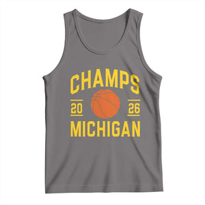 Michigan Hoops Champions Graphic Tank Top 2026 Basketball Victory Pride TS12 Deep Heather Print Your Wear