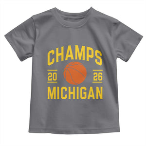 Michigan Hoops Champions Graphic Toddler T Shirt 2026 Basketball Victory Pride TS12 Charcoal Print Your Wear