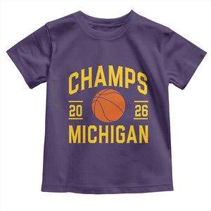 Michigan Hoops Champions Graphic Toddler T Shirt 2026 Basketball Victory Pride TS12 Purple Print Your Wear