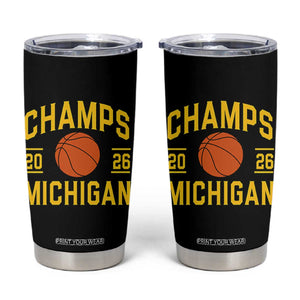 Michigan Hoops Champions Graphic Tumbler Cup 2026 Basketball Victory Pride TS12 Black Print Your Wear