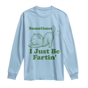 Funny Cat Sometimes I Just Be Fartin Long Sleeve Shirt Pet Lover TS12 Light Blue Print Your Wear