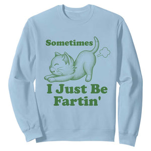 Funny Cat Sometimes I Just Be Fartin Sweatshirt Pet Lover TS12 Light Blue Print Your Wear