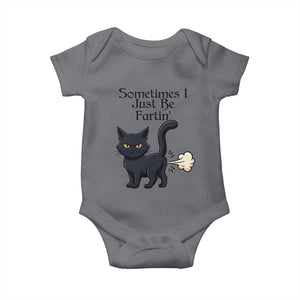 Funny Black Cat Bathroom Humor Baby Onesie Sometimes I Just Be Fartin TS12 Charcoal Print Your Wear