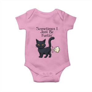 Funny Black Cat Bathroom Humor Baby Onesie Sometimes I Just Be Fartin TS12 Light Pink Print Your Wear
