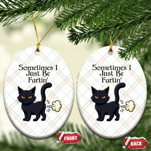 Funny Black Cat Bathroom Humor Ceramic Ornament Sometimes I Just Be Fartin TS12 Print Your Wear
