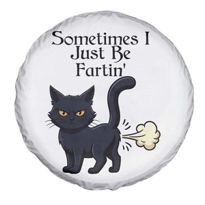 Funny Black Cat Bathroom Humor Spare Tire Cover Sometimes I Just Be Fartin TS12 Print Your Wear