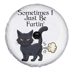 Funny Black Cat Bathroom Humor Spare Tire Cover Sometimes I Just Be Fartin TS12 Print Your Wear