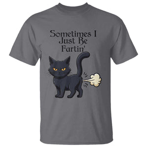 Funny Black Cat Bathroom Humor T Shirt Sometimes I Just Be Fartin TS12 Charcoal Print Your Wear