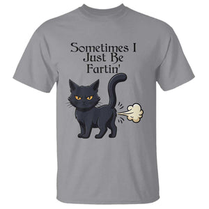 Funny Black Cat Bathroom Humor T Shirt Sometimes I Just Be Fartin TS12 Sport Gray Print Your Wear