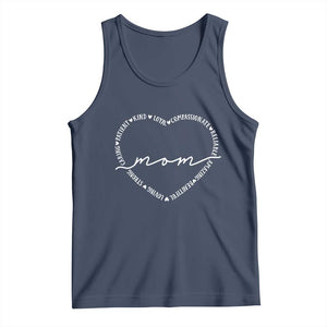 Mothers Day Mom Quotes Tank Top Heart Shape Loving Typography Gift TS12 Navy Print Your Wear