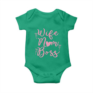 Funny Wife Mom Boss Baby Onesie Girly Pink Bows Mothers Day Gift TS12 Irish Green Print Your Wear
