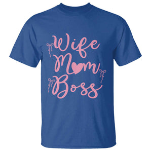 Funny Wife Mom Boss T Shirt Girly Pink Bows Mothers Day Gift TS12 Royal Blue Print Your Wear
