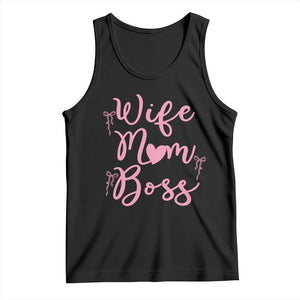 Funny Wife Mom Boss Tank Top Girly Pink Bows Mothers Day Gift TS12 Black Print Your Wear
