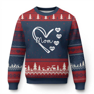Mama Mommy Mom Bruh Ugly Christmas Sweater Mothers Day Humor Gift TS12 Navy Red Print Your Wear