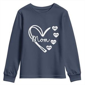 Mama Mommy Mom Bruh Youth Sweatshirt Mothers Day Humor Gift TS12 Navy Print Your Wear