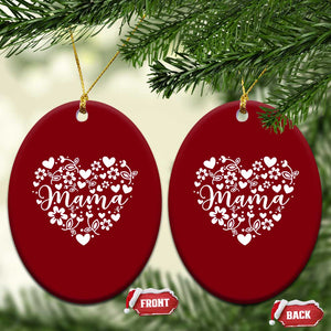 Floral Mama Heart Graphic Ceramic Ornament Mothers Day Flower Gift TS12 Print Your Wear