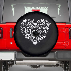 Floral Mama Heart Graphic Spare Tire Cover Mothers Day Flower Gift TS12 Black Print Your Wear