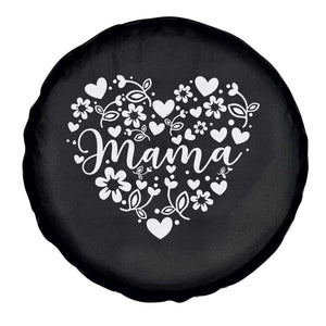 Floral Mama Heart Graphic Spare Tire Cover Mothers Day Flower Gift TS12 Print Your Wear
