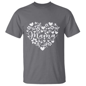 Floral Mama Heart Graphic T Shirt Mothers Day Flower Gift TS12 Charcoal Print Your Wear