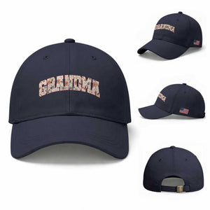 Vintage Floral Grandma Baseball Cap Mothers Day Gift Idea TS12 Baseball Cap Universal Fit Navy Print Your Wear