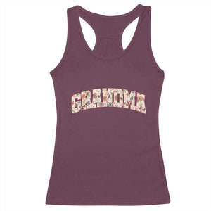 Vintage Floral Grandma Racerback Tank Top Mothers Day Gift Idea TS12 Maroon Print Your Wear
