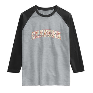 Vintage Floral Grandma Raglan Shirt Mothers Day Gift Idea TS12 Heather Gray Black Print Your Wear