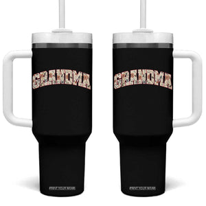 Vintage Floral Grandma Tumbler With Handle Mothers Day Gift Idea TS12 One Size: 40 oz Black Print Your Wear