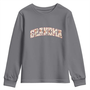 Vintage Floral Grandma Youth Sweatshirt Mothers Day Gift Idea TS12 Charcoal Print Your Wear
