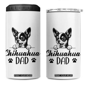 Proud Chihuahua Dad 4 in 1 Can Cooler Tumbler Dog Lover Gift Idea TS12 One Size: 16 oz White Print Your Wear