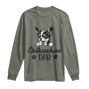 Proud Chihuahua Dad Long Sleeve Shirt Dog Lover Gift Idea TS12 Military Green Print Your Wear