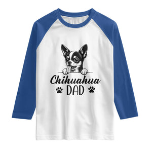 Proud Chihuahua Dad Raglan Shirt Dog Lover Gift Idea TS12 White Royal Print Your Wear