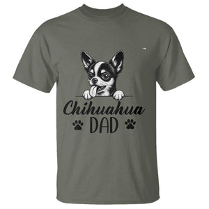 Proud Chihuahua Dad T Shirt Dog Lover Gift Idea TS12 Military Green Print Your Wear