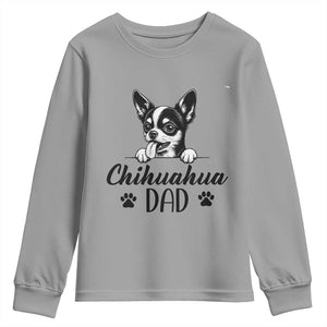 Proud Chihuahua Dad Youth Sweatshirt Dog Lover Gift Idea TS12 Sport Gray Print Your Wear