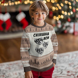 Proud Chihuahua Mom Ugly Christmas Sweater Ankle Biter Dog Lover TS12 Mocha Mousse Print Your Wear