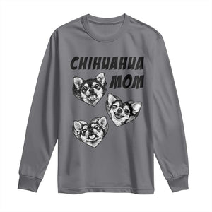 Proud Chihuahua Mom Long Sleeve Shirt Ankle Biter Dog Lover TS12 Charcoal Print Your Wear