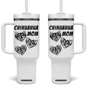Proud Chihuahua Mom Tumbler With Handle Ankle Biter Dog Lover TS12 One Size: 40 oz White Print Your Wear