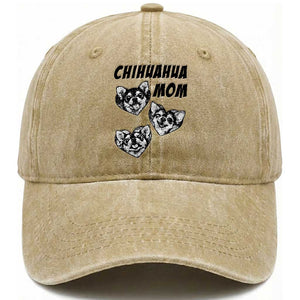 Proud Chihuahua Mom Washed Cotton Baseball Cap Ankle Biter Dog Lover TS12 Print Your Wear