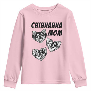 Proud Chihuahua Mom Youth Sweatshirt Ankle Biter Dog Lover TS12 Light Pink Print Your Wear