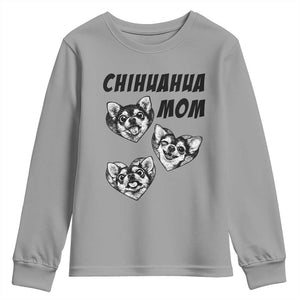 Proud Chihuahua Mom Youth Sweatshirt Ankle Biter Dog Lover TS12 Sport Gray Print Your Wear