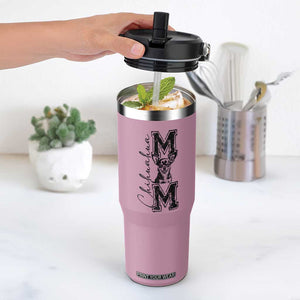Chihuahua Mom Gift Flip Straw Tumbler Mothers Day Dog Lover TS12 One Size: 30 oz Light Pink Print Your Wear