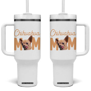 Proud Dog Mom Chihuahua Tumbler With Handle Mothers Day Lover Gift TS12 One Size: 40 oz White Print Your Wear