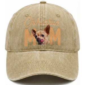 Proud Dog Mom Chihuahua Washed Cotton Baseball Cap Mothers Day Lover Gift TS12 Print Your Wear